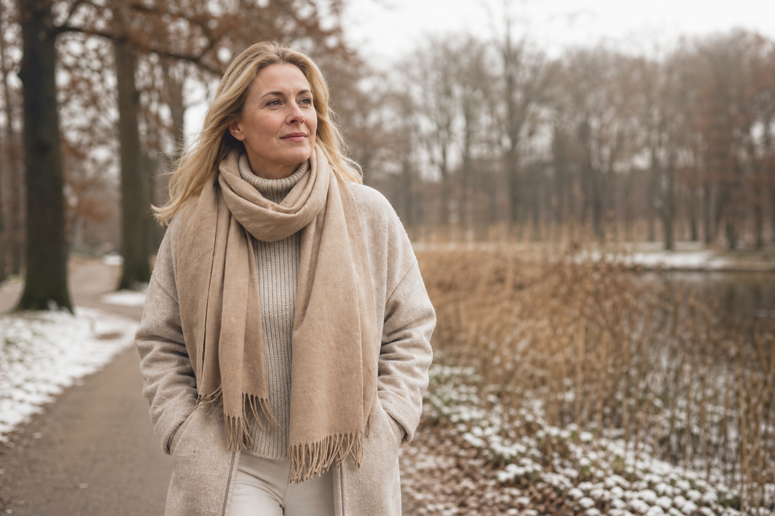 Nederlandse vrouw 50+ na koude douche wellness
