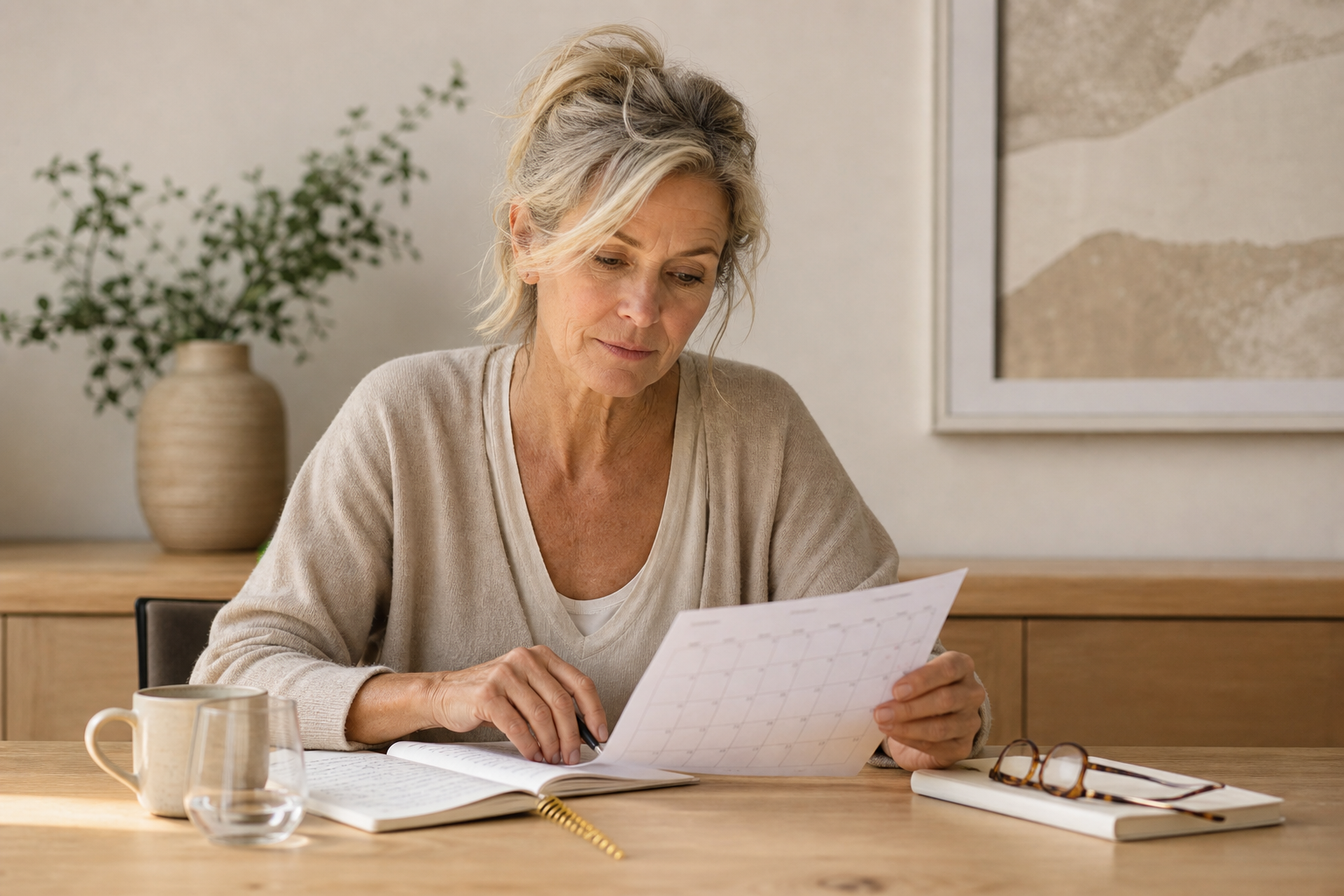 Nederlandse vrouw 57+ kalender en notities
