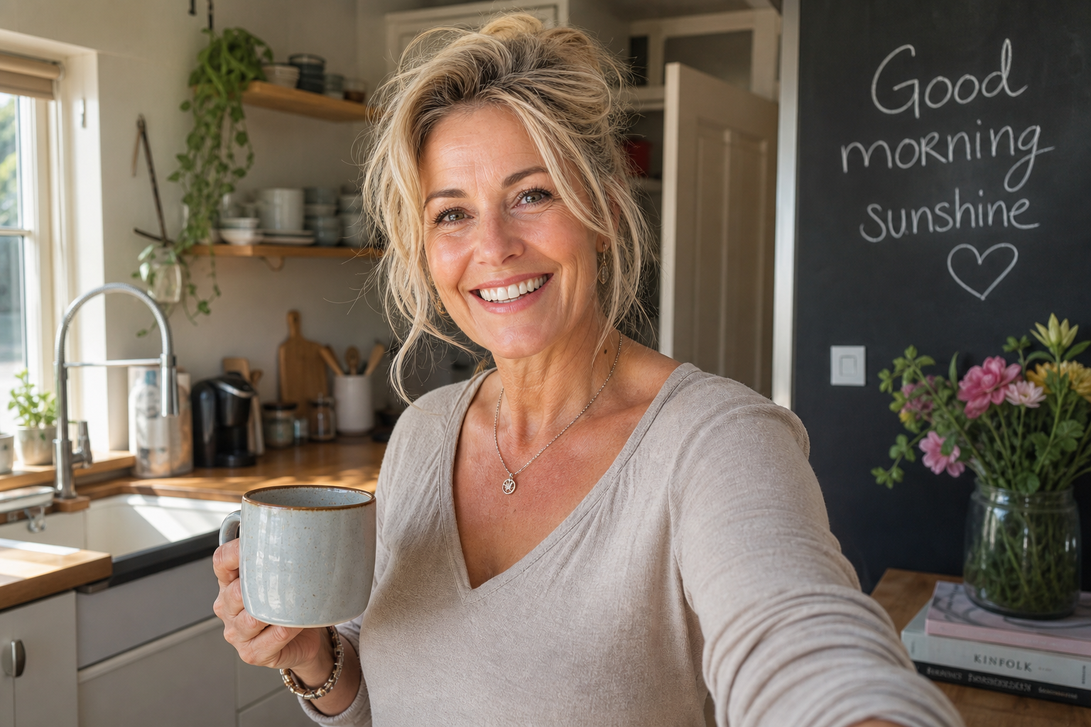 Nederlandse vrouw 54+ energieke ochtend